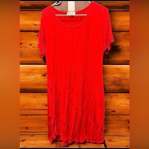Belaroi Red dress size 2X pit to pit 20in length 37in soft flowy & stretchy